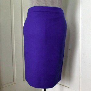 J. CREW Solid Purple Wool Pencil Skirt